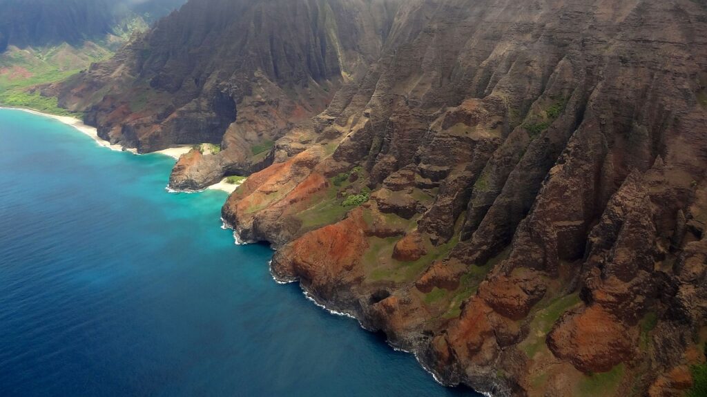 Nāpali Coast from a helicopter - North American Adventures