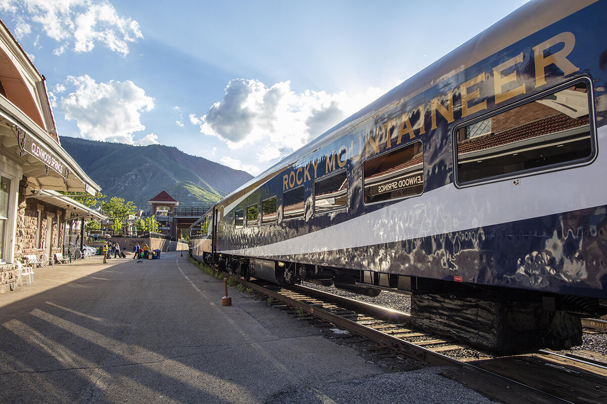Rocky Mountaineer Train at Station