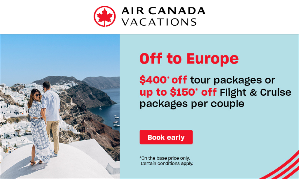 Air Canada Vacations 2024 Jan - 40% off Sunny escapes