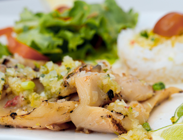 Lambi Creole, typical Caribbean seafood dish