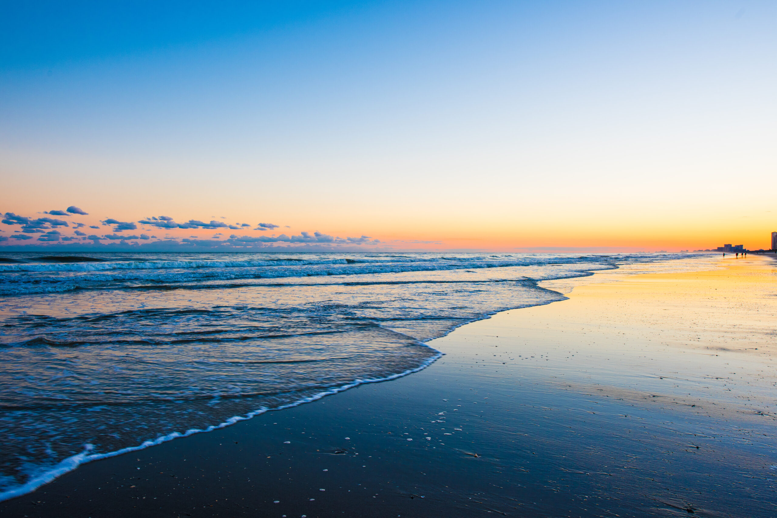 sunset, ocean, waves,