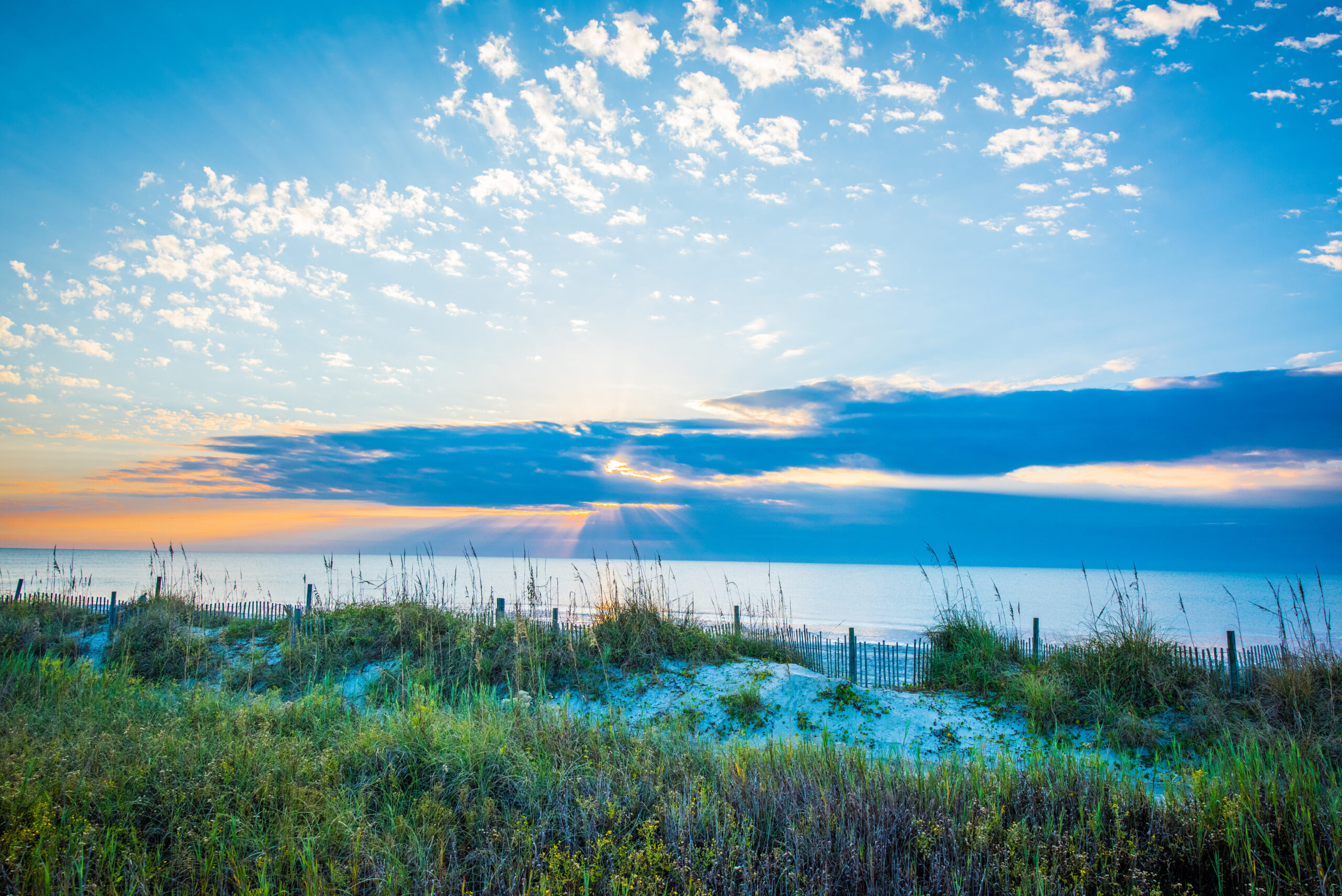 sky, sun, beach, dunes,