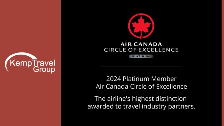 Read more about the article Kemp Travel Group has been awarded Air Canada’s highest honor in the Air Canada Circle of Excellence program